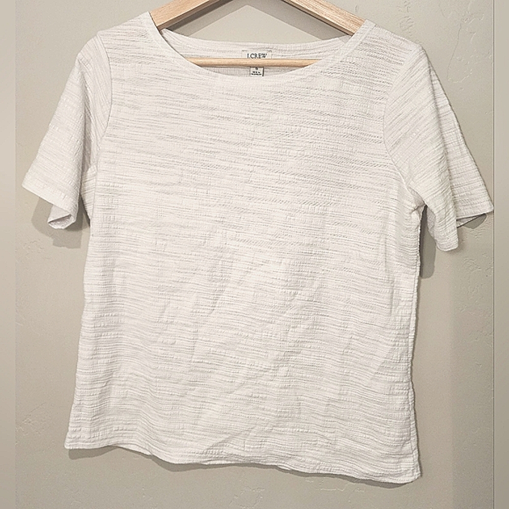J. Crew Boatneck White Short Sleeve